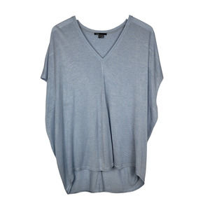 Vince Soft Blue Rayon Blend V-neck Cocoon Pullover Top - Size L